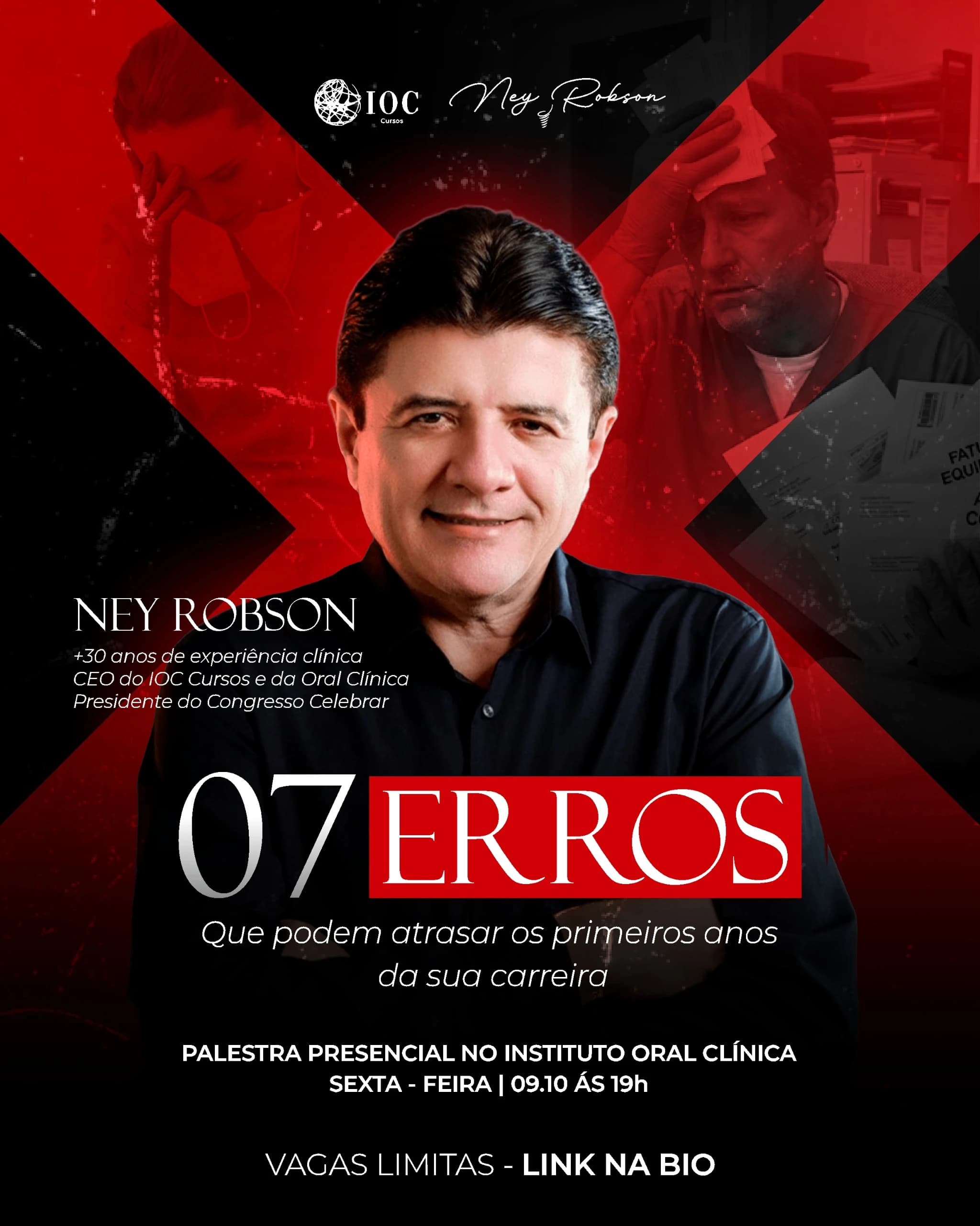 Cartaz Oficial da Aula Especial dos 07 Erros - Dr. Ney Robson